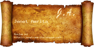 Jenet Amrita névjegykártya